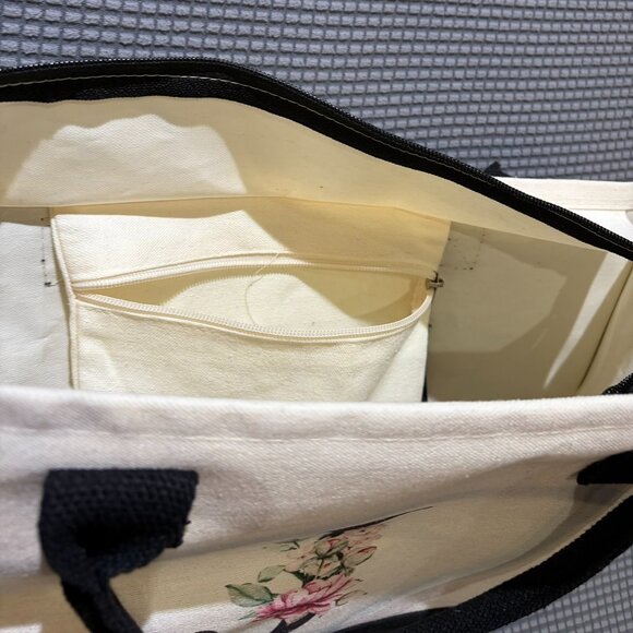 NWOT "J" canvas tote - waterproof interior - Picture 2 of 3
